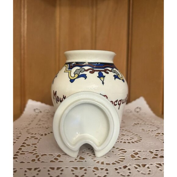Vintage French Moutarde Bocquet Yvetot Mustard Pot Lid Handpainted Kitchen Decor - Picture 4 of 9